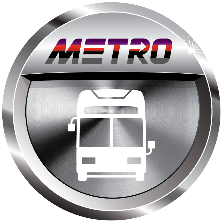 Metro Logo Chrome Emblem