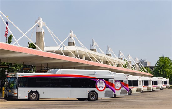 METRO Direct buses at terminal